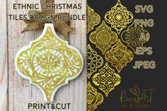 Christmas Ceramic Tiles Mandala SVG Designs bundle Arabesque Product Image 1