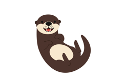 Cute and playful brown otter floating on its back in a minim Product Image 1