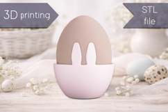 Bunny Easter Egg Holder stl, 3d printable home decor Product Image 1