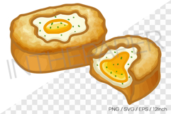 Sweet baked egg bread PNG SVG clipart korean food snack Product Image 1