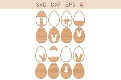 Basket Tag svg, Easter Tag svg, Bunny Basket Tag Laser File Product Image 2