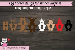 Reindeer in Santa hat chocolate egg holder svg, paper cut Product Image 4