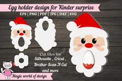 Santa Claus chocolate kinder egg holder svg, paper craft Product Image 2