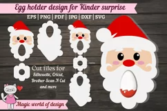 Santa Claus chocolate kinder egg holder svg, paper craft Product Image 1