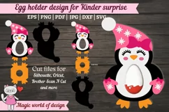 Penguin girl chocolate kinder egg holder svg, paper craft Product Image 1