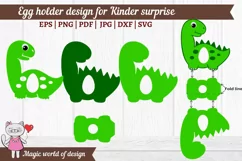 Dino egg holder SVG for Kinder surprise, paper cutting Product Image 4