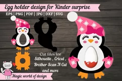 Penguin girl chocolate kinder egg holder svg, paper craft Product Image 2