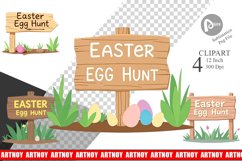 Egg Hunt Sign Clipart Product Image 1