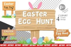 Egg Hunt Sign Clipart Product Image 1