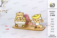 3D Easter Egg Stand Laser Cut. Egg Holder. Easter Decor SVG Product Image 1
