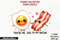 Funny Valentine&#039;s day Food Couple BUNDLE PNG. Product Image 5