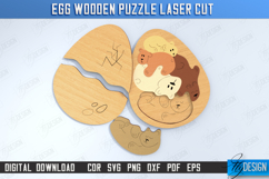 Egg Wooden Puzzle Laser Cut | Montessori Toy | Wooden Bears Product Image 1