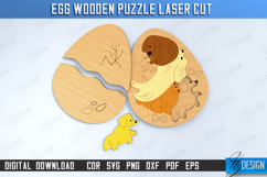 Egg Wooden Puzzle Laser Cut | Montessori Toy | Wooden Dogs Product Image 1