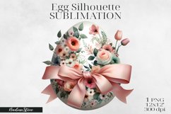 Floral Easter Silhouettes, Spring Clipart PNG BUNDLE. Product Image 15