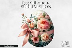 Floral Easter Silhouettes, Spring Clipart PNG BUNDLE. Product Image 17