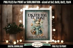 Easter Egg Hunt Sublimation Design | Vintage Sign PNG Product Image 1