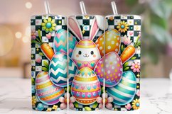 Easter Eggs Tumbler Wrap, Easter Checkered Tumbler Wrap PNG Product Image 1