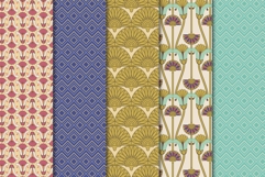 Egyptian Art Deco Digital Papes Lotus and Geometric Patterns Product Image 2