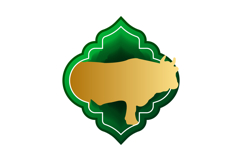 Eid al adha gradient icon infographic with gold buffalo shap Product Image 1
