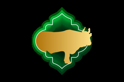 Eid al adha gradient icon infographic with gold buffalo shap Product Image 2