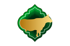 Eid al adha gradient icon infographic with gold cow shape Product Image 1