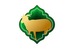 Eid al adha gradient icon infographic with gold goat shape Product Image 1