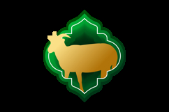 Eid al adha gradient icon infographic with gold goat shape Product Image 2