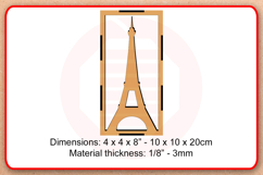 Laser cut SVG Eiffel Tower candle holder template Product Image 2