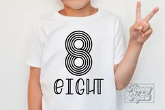 8th Birthday Girl SVG - 8th Birthday Retro - Eight Birthday Product Image 1
