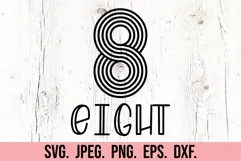 8th Birthday Girl SVG - 8th Birthday Retro - Eight Birthday Product Image 5