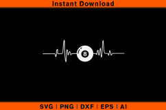 Billiards Heartbeat SVG | 8 Ball Pool Player Cut File Product Image 1