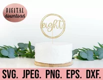 Happy Birthday Cake Topper SVG - Birthday PNG Design Clipart Product Image 17