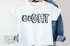 8th Birthday Boy Dinosaur SVG - Eight Dinosaur Shirt Clipart Product Image 3