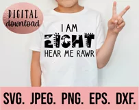 Dinosaur 8th Birthday Boy SVG - Eight Dinosaur Shirt Clipart Product Image 2