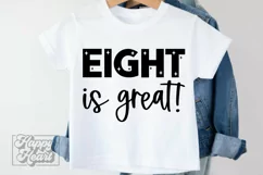 Eight is Great Birthday Girl SVG - Eight Hello 8 Birthday Product Image 2