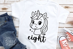 Eight Birthday Unicorn SVG - 8th Birthday Unicorn Shirt PNG Product Image 3