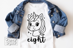 Eight Birthday Unicorn SVG - 8th Birthday Unicorn Shirt PNG Product Image 2