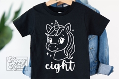 Eight Birthday Unicorn SVG - 8th Birthday Unicorn Shirt PNG Product Image 4