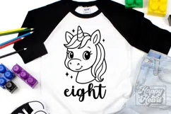 Eight Birthday Unicorn SVG - 8th Birthday Unicorn Shirt PNG Product Image 5