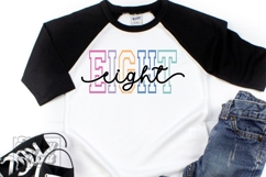 Eight Birthday Girl SVG - 8th Birthday Girl Varsity Font PNG Product Image 2