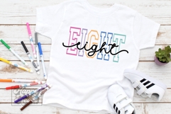 Eight Birthday Girl SVG - 8th Birthday Girl Varsity Font PNG Product Image 3