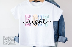 Eight Birthday Girl SVG - 8th Birthday Girl Varsity Font PNG Product Image 4