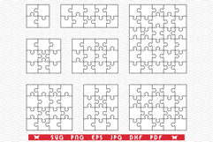 SVG White Puzzles, Separate pieces, digital clipart Product Image 1