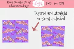 Violet tumbler wrap for sublimation | Cherry blossom tumbler Product Image 3