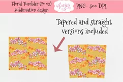 Yellow floral template for 20oz tumbler sublimation Product Image 3