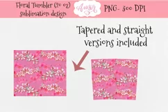 Pink floral tumbler wrap for sublimation | Sakura flowers Product Image 3