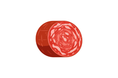 Round slice of red salami displayed in flat design vector ar Product Image 1