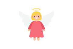 Cute angel character with blonde hair wearing a pink dress a Product Image 1