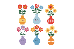 Colorful flower arrangements in cheerful vases with smiling Product Image 1