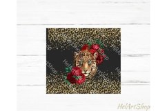 Leopard Face Tumbler PNG, Floral Cheetah SKINNY TUMBLER Png Product Image 2